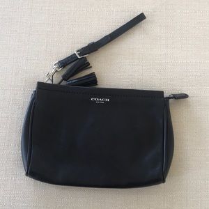 genuine Coach black wristlet bag